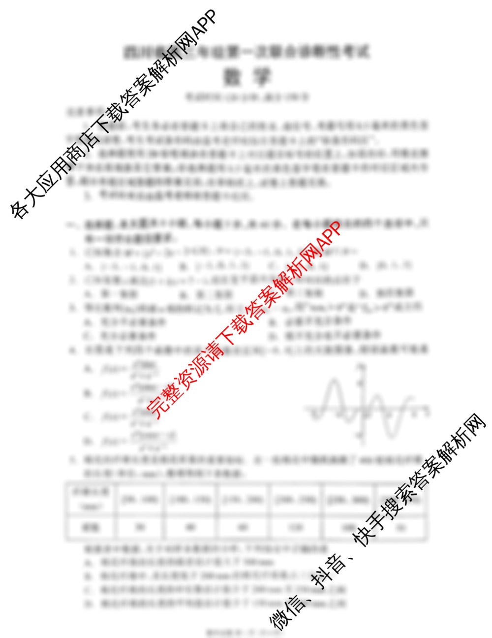 2025-2026学年四川省高三年级第一次联合诊断性考试(11月): 含地理 数学 生物试卷解析数学试题