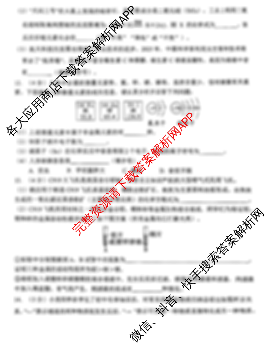 陕西师大附中2024-2025学年度九年级第三次适应性训练（含历史 数学 道德与法治等7份）化学试题