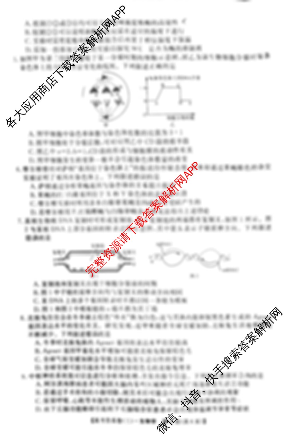 陕西省2025届高考仿真卷(三)试卷及答案汇总: 含化学、政治、物理试卷解析生物试题