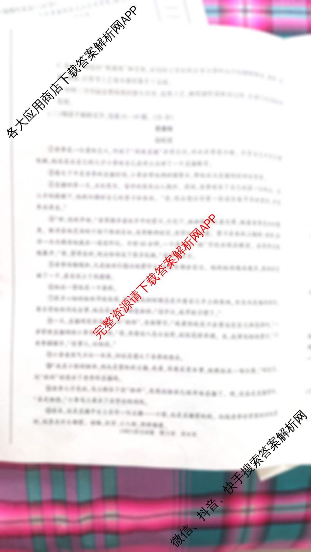 2025年陕西省初中学业水平考试(SX5)(已更新化学、历史、道德与法治等7份)语文试题