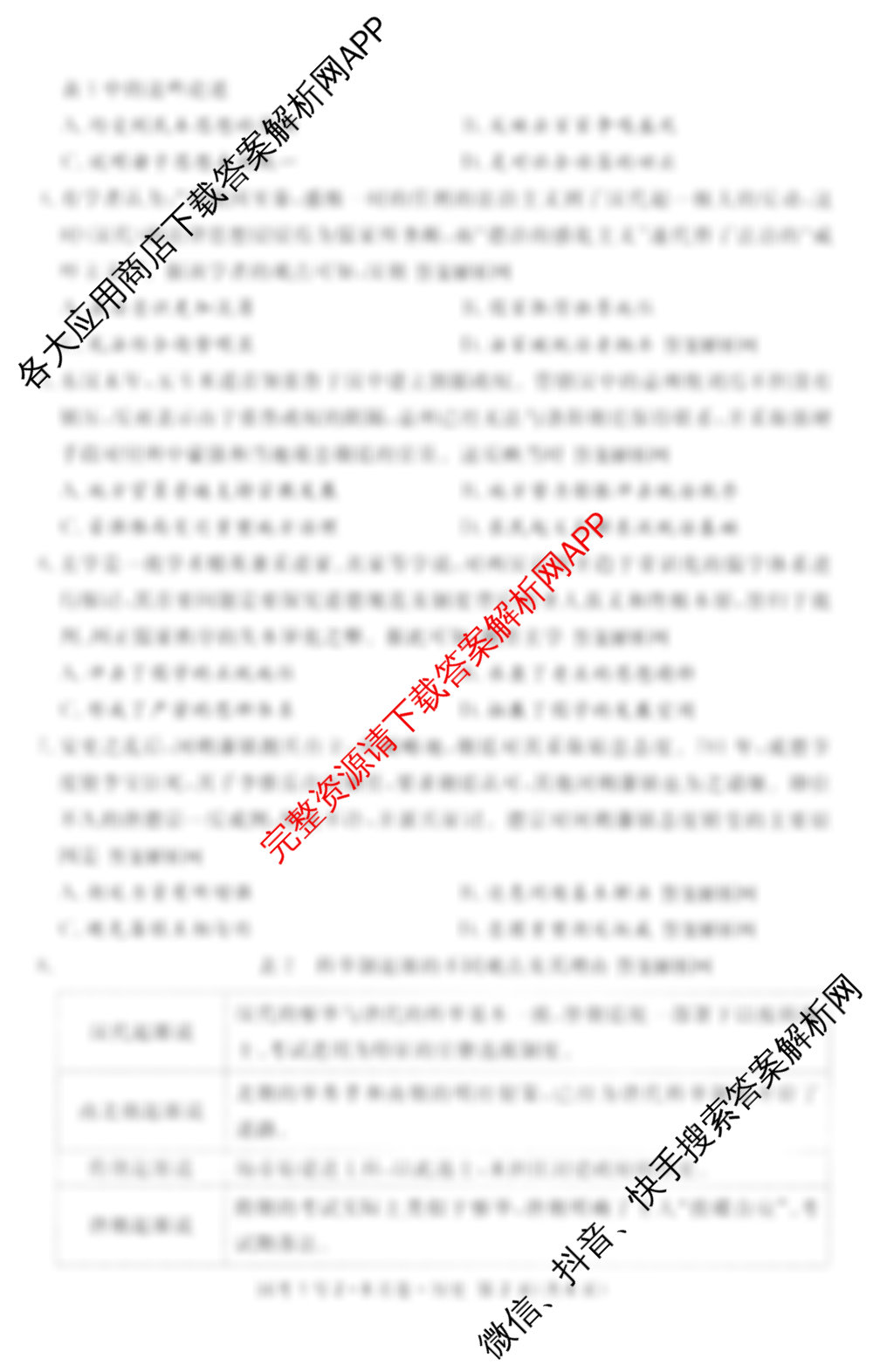 国考1号28月卷高中2026届阶段性知识综合能力检测(二)（含政治 语文 物理等9份）历史试题