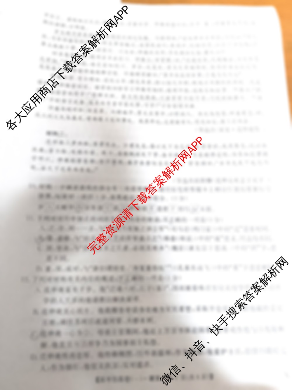 陕西省2025届高考仿真卷(一): 含历史、地理、英语试卷解析语文试题