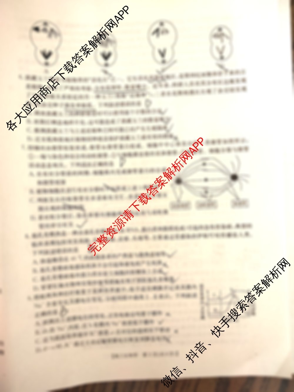 内蒙古2026届高三考试2月开学考(2.24): 含政治、化学、地理试卷解析生物试题