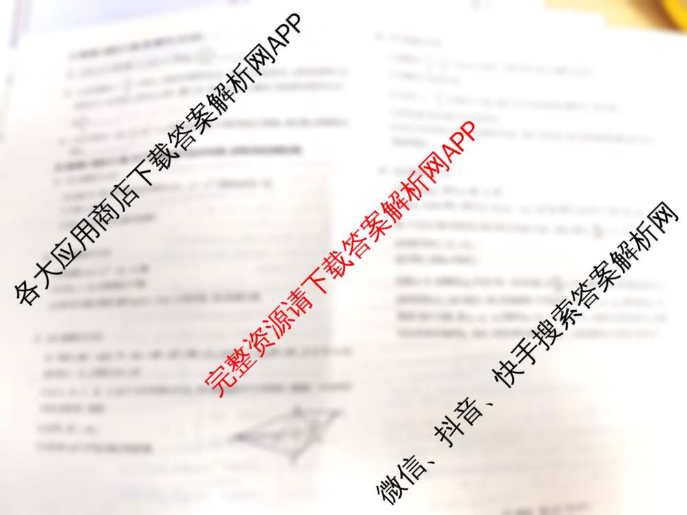 [石家庄一模]石家庄市2025年普通高中学校毕业年级教学质量检测(一)各科答案及试卷（9科全）数学试题