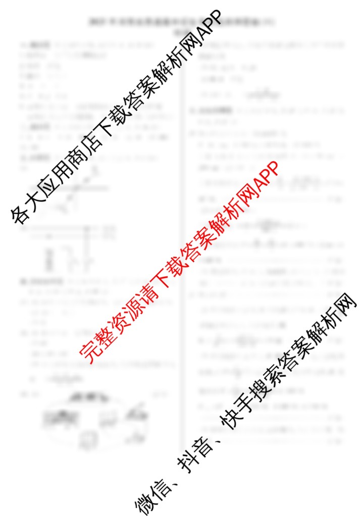 2025年河南省普通高中招生考试名师押题卷(B)（7科全）物理答案
