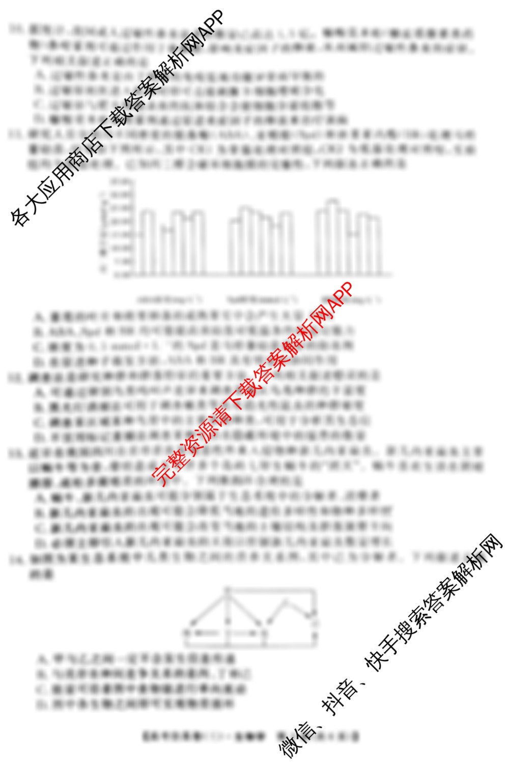 陕西省2025届高考仿真卷(三)试卷及答案汇总: 含化学、政治、物理试卷解析生物试题